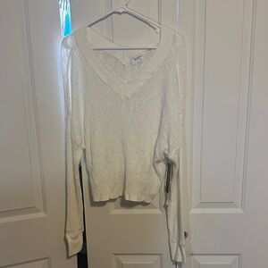 White V-Neck Sweater